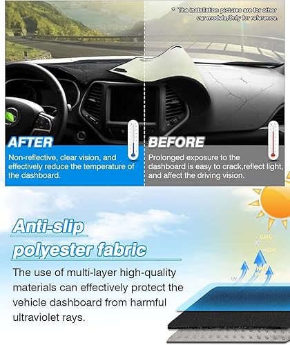 Miniatura 116 de Cartist - Funda de salpicadero, alfombrilla para salpicadero, negro (sin pantalla de visualización frontal)