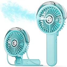 SWEETFULL Portable Misting Fan - 180&deg; Foldable Handheld Personal Fan with Mist Spray, 3 Speeds, 30ml Water Tank, USB Rechargeable - Ideal for Travel, Outdoors, Makeup, Camping, Home, and Office Use