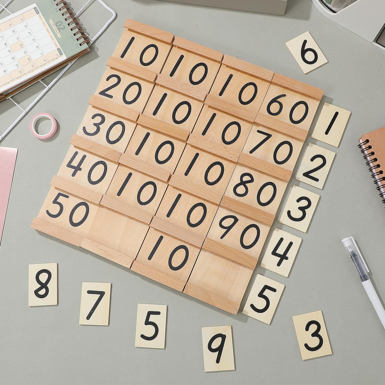 Gadpiparty Tablas De Seguin Montessori – Material De Matemáticas De Madera Para Aprender Números Del 1 Al 99 – Juguete Educativo 3+