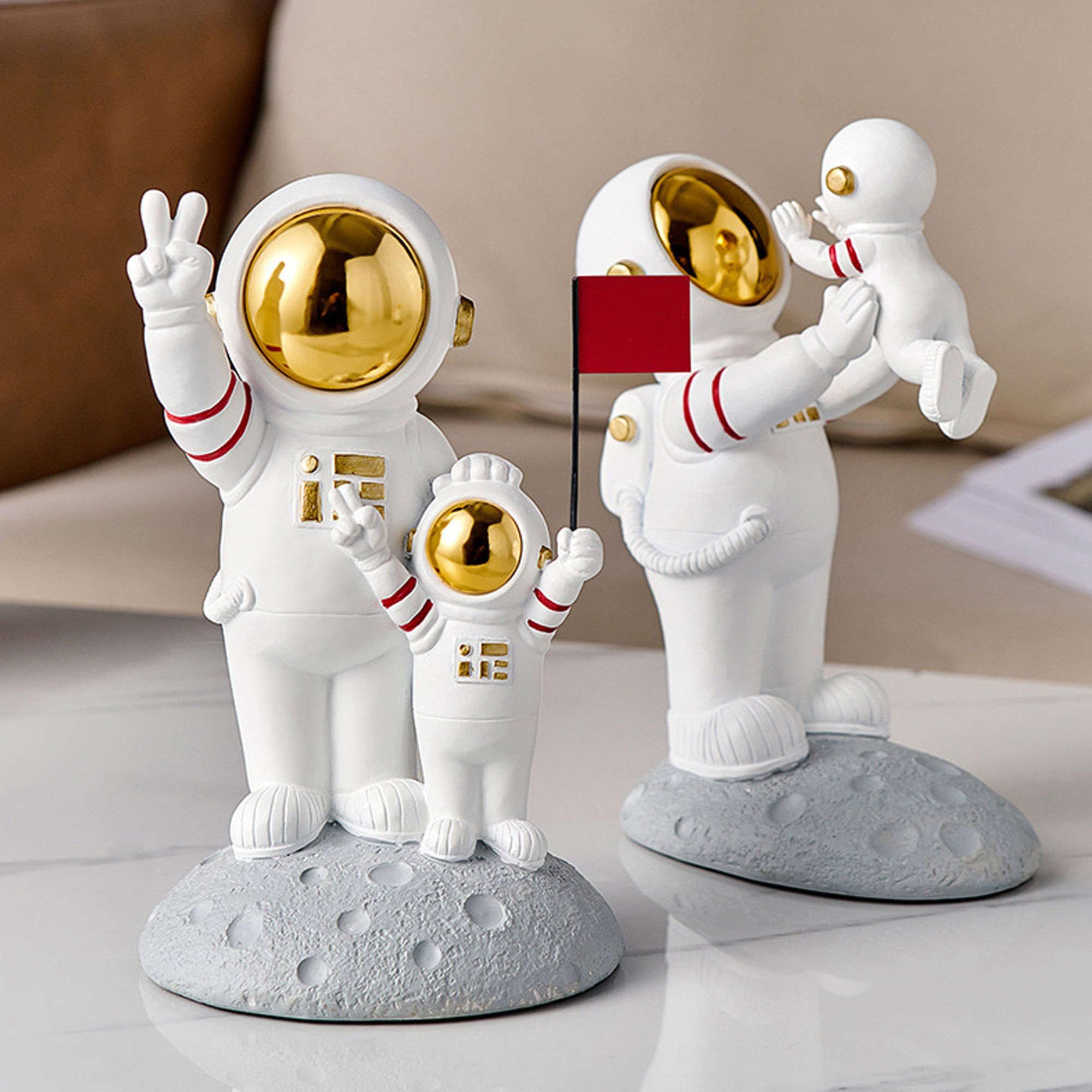 Resina astronauta astronauta statua ornamento home office desktop figurine decori set di 3 – acquista a prezzi convenienti sul marketplace