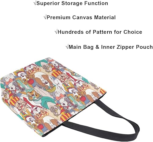 Miniatura 10 de ZZKKO Bolsa de lona de cerezo japonesa para el hombro, informal, para libros