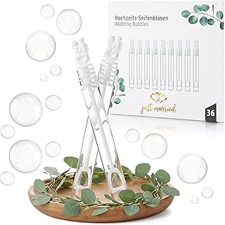 Nordstern Seifenblasen Hochzeitspaar 36er Set - Seifenblasen Flüssigkeit mit Brautpaar-Griff - Als Gastgeschenk und Deko für Hochzeit, Goldene Hochzeit, Verlobung