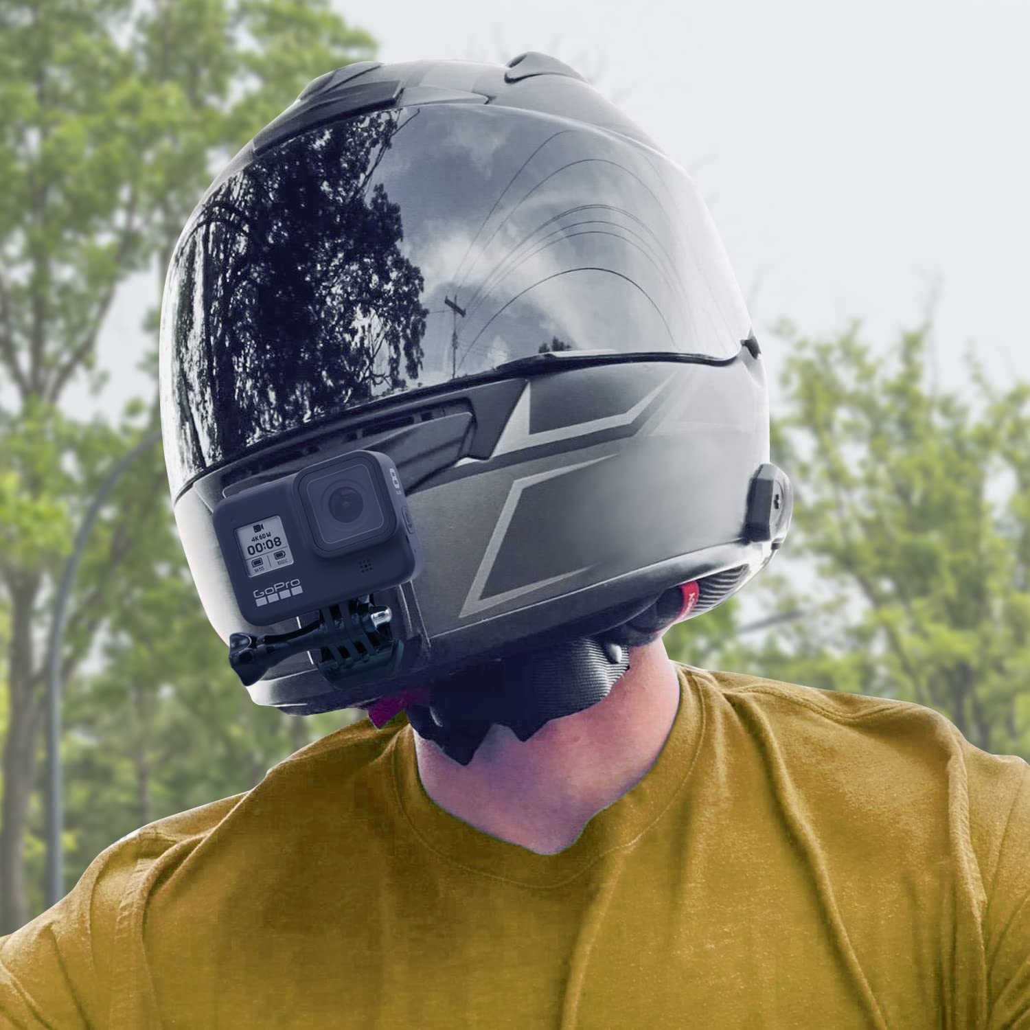 33 Stück Kamera Helm Halterung Zubehör Kit, GoPro Flache Klebebefestigungen, gebogen, 3M