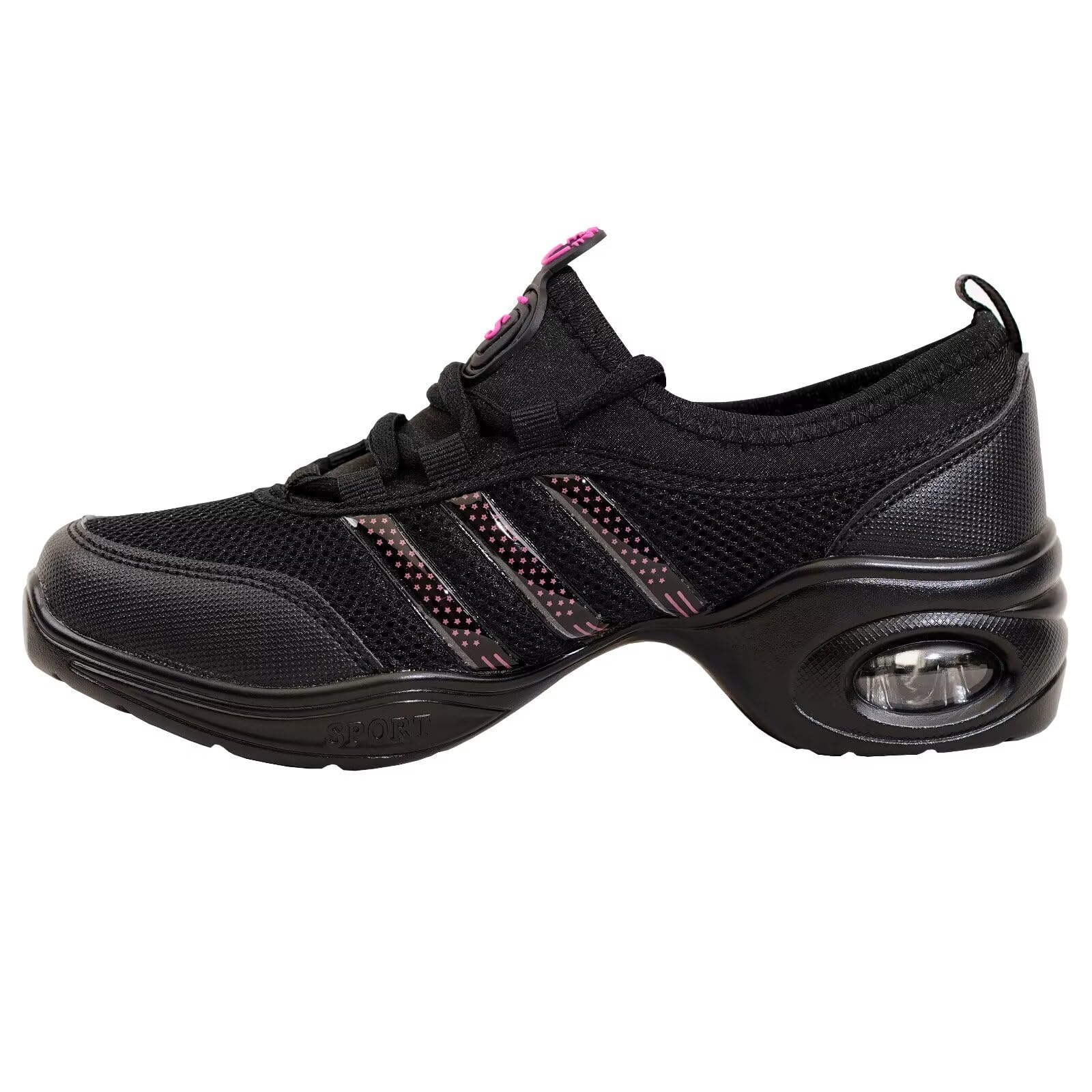Baskets de Danse,Adulte Semelle Fendue Noir Sneakers Danse Jazz