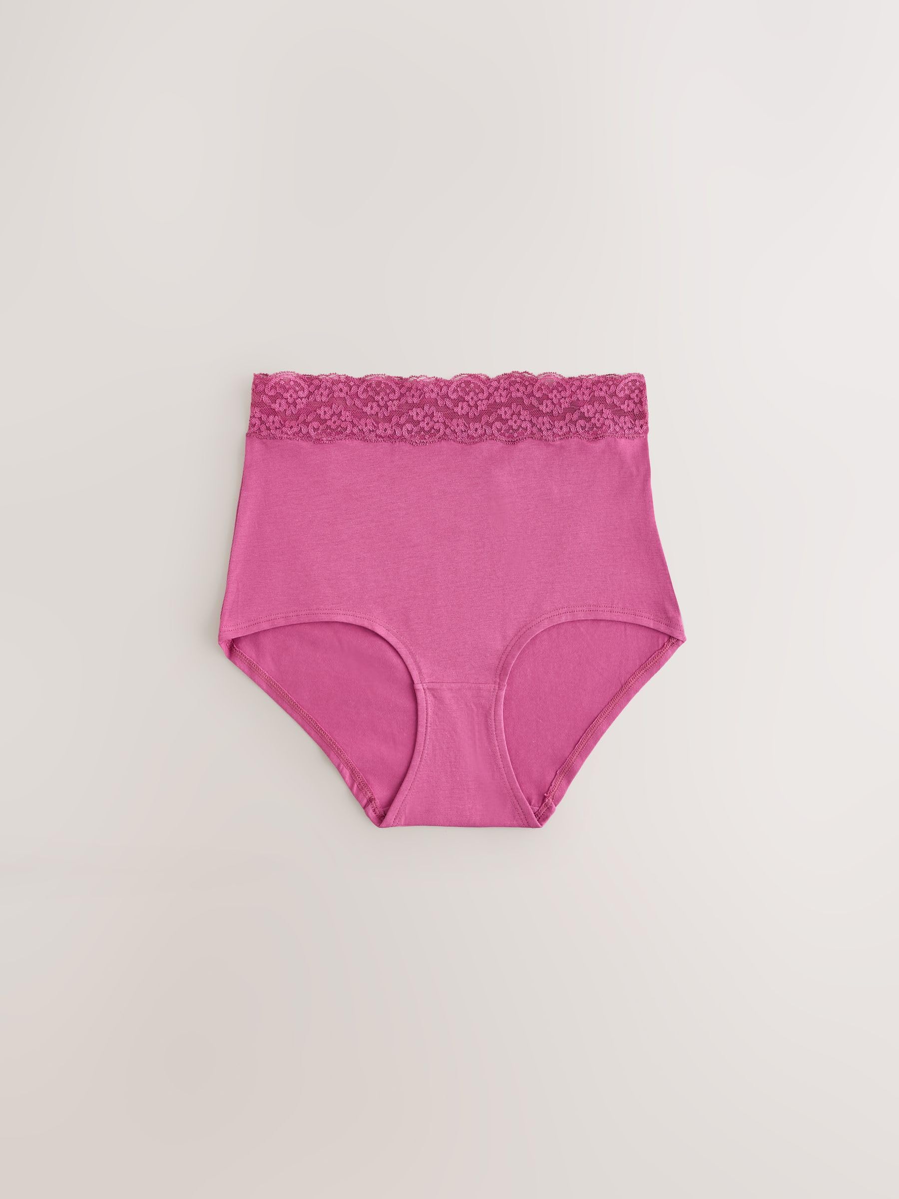 NEXT Mujeres Pack de 7 Braguitas Anchas de Encaje y algodón Berry Pink 42