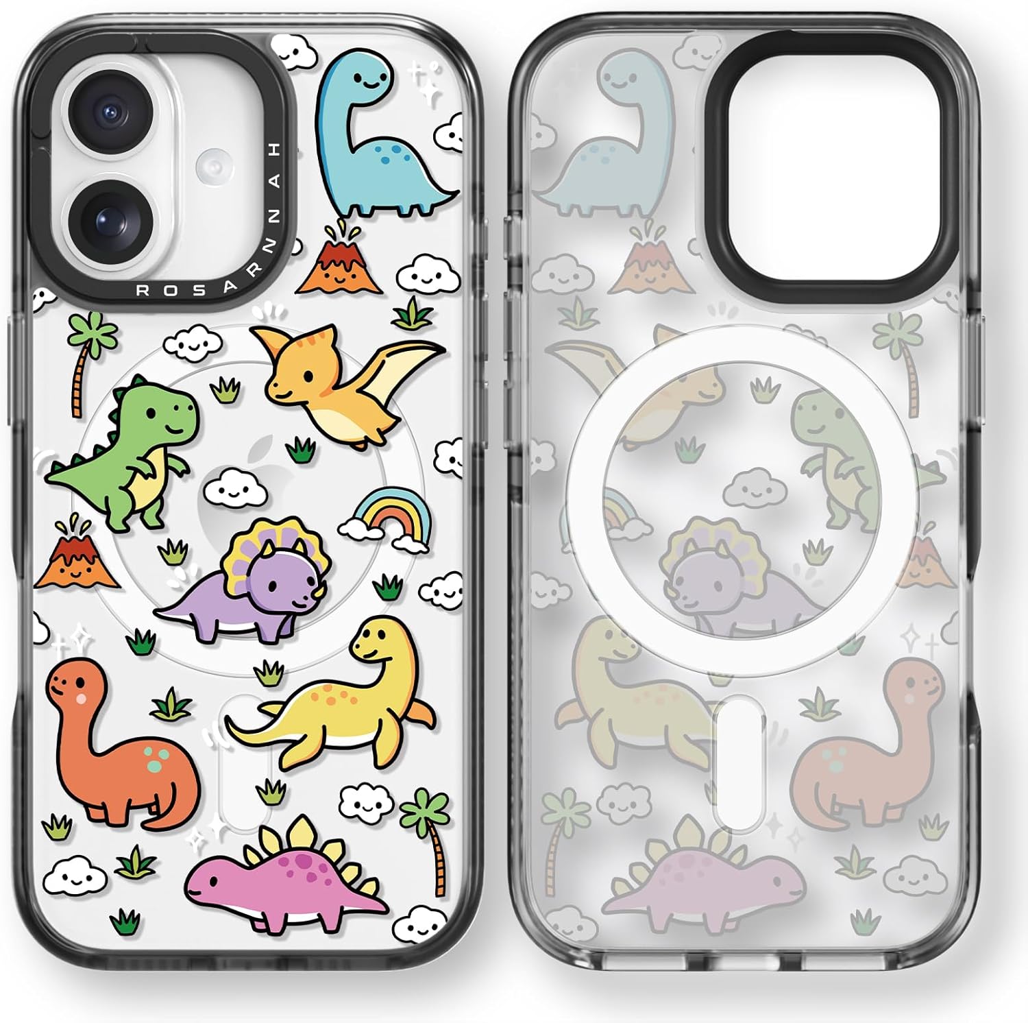 for iPhone 17 Case Cute - Compatible with Magsafe - Durable Shockproof 6.6 ft Drop Impact Phone Case - Funny Dinosaur Land Design (6.3") Black