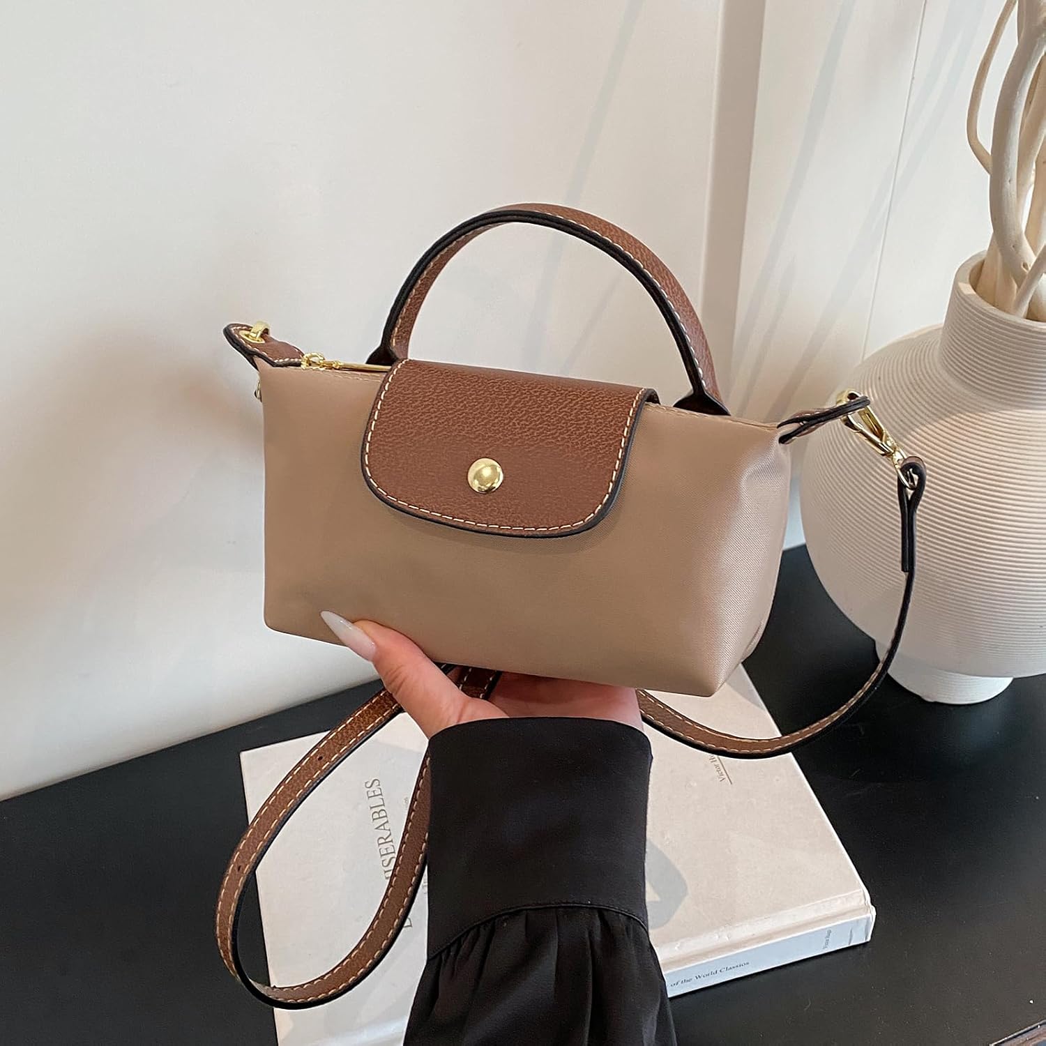 Mini Crossbody Bag for Women - Adjustable Strap Shoulder Purse, Small Spacious Tote with Zipper Pockets for Phone Wallet Keys - Image 9