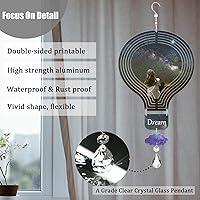 Vista 3 de Paquete de 4 hilanderos de viento de sublimación de 8 pulgadas, escultura de viento de metal de aluminio 3D para patio y jardín, adornos artísticos