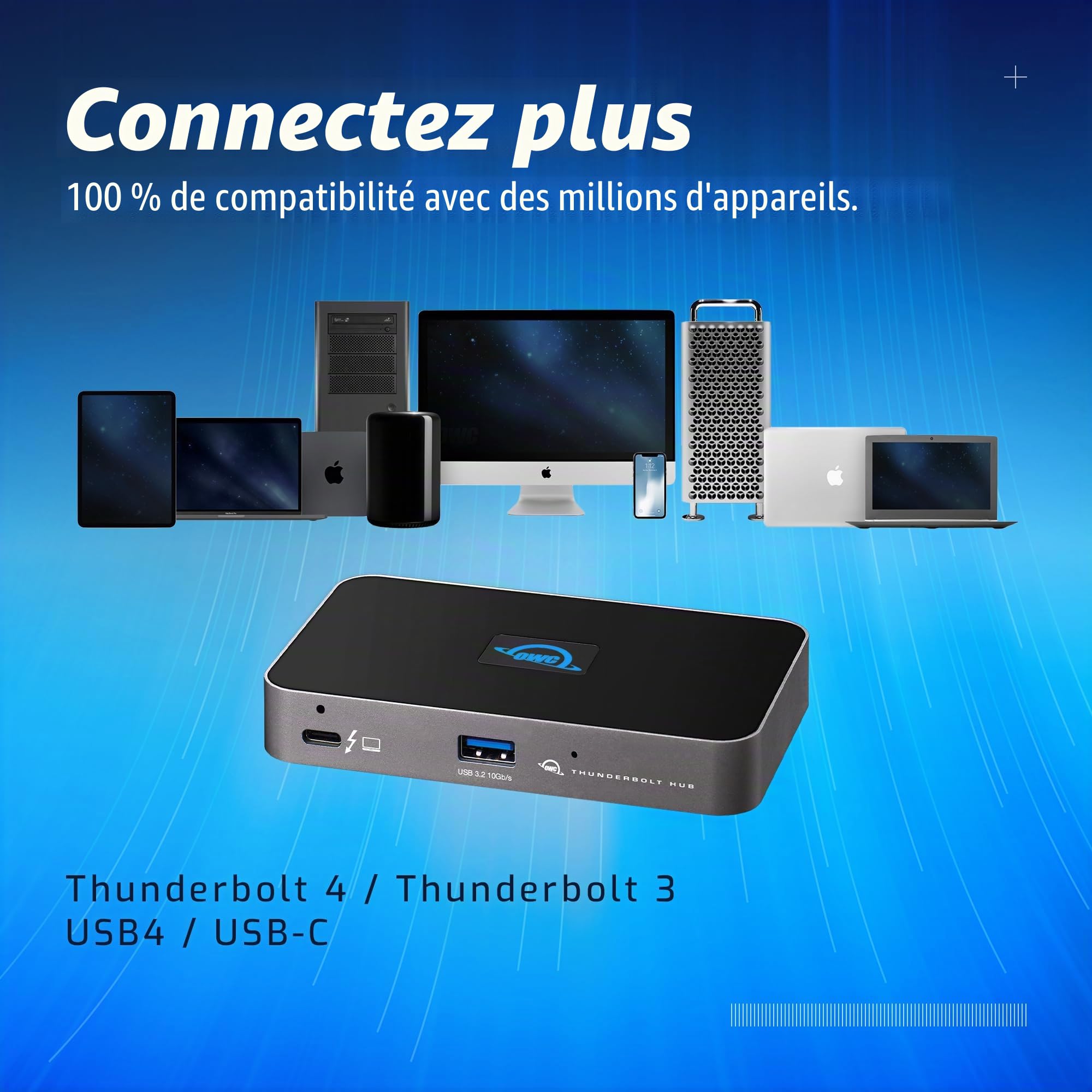 OWC OWCTB4HUB5P Station d'accueil avec Fil Thunderbolt Gris