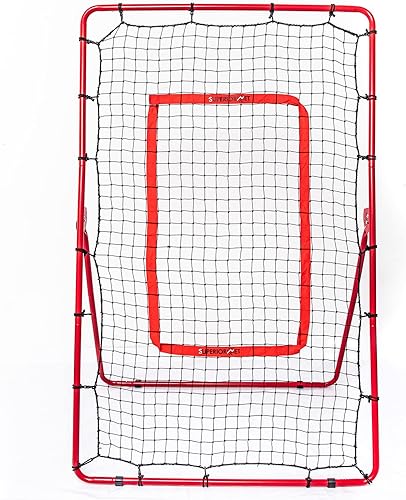 Red de rebote de pitch back, entrenador de rebote ajustable para béisbol, sóftbol y lacrosse, práctica para lanzar, lanzar y atrapar
