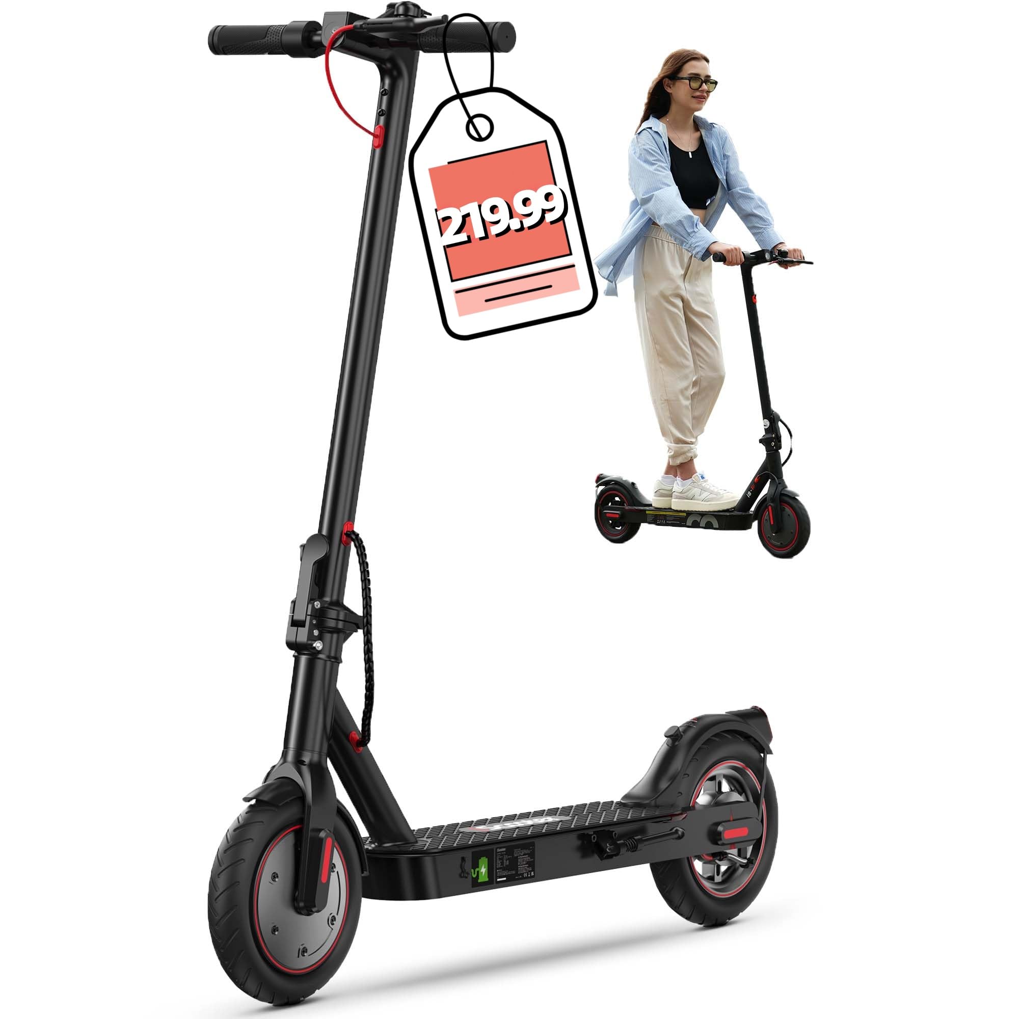 Patinete Electrico Adultos, Batería De 36 V 5200 Mah, Patinete Eléctrico Plegable De 8,5" para Adolescentes Y Adultos, MAX Carga 120 Kg, Máx 25. Km/h, Frenado Dual, 3 Modos De Elocidad