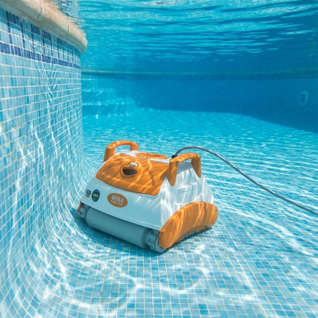 Suinga Robot limpiafondos automatico Bora Classic | para Suelos de Piscina | Cobertura 60 m² y Limpieza eficaz