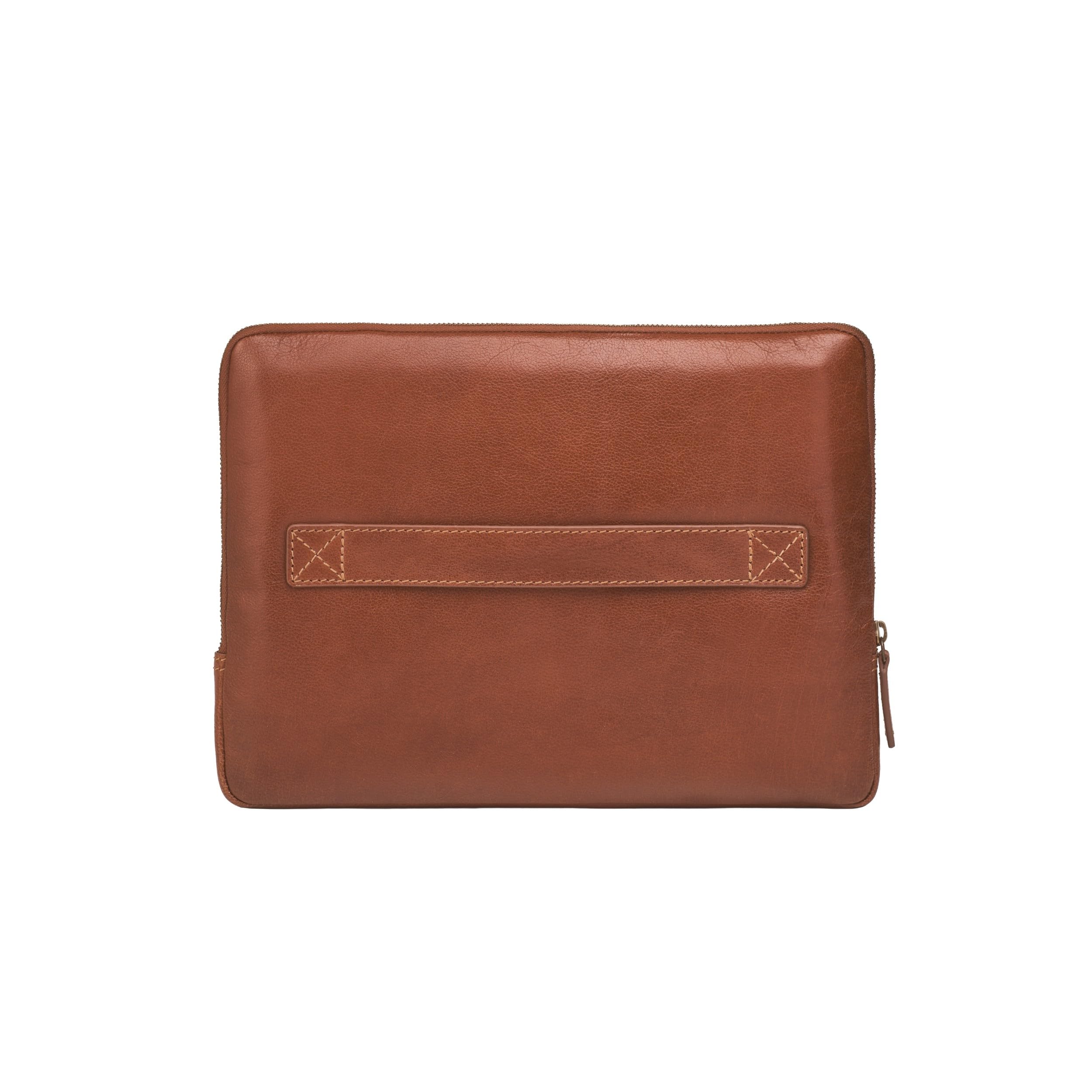 DRAKENSBERG Skórzane etui na laptopa 'Alessio' 14 cali Sleeve, uniwersalne do wszystkich notebooków 14" i 13,3", wysokiej jakości - kasztanowo-brązowy, DR00513