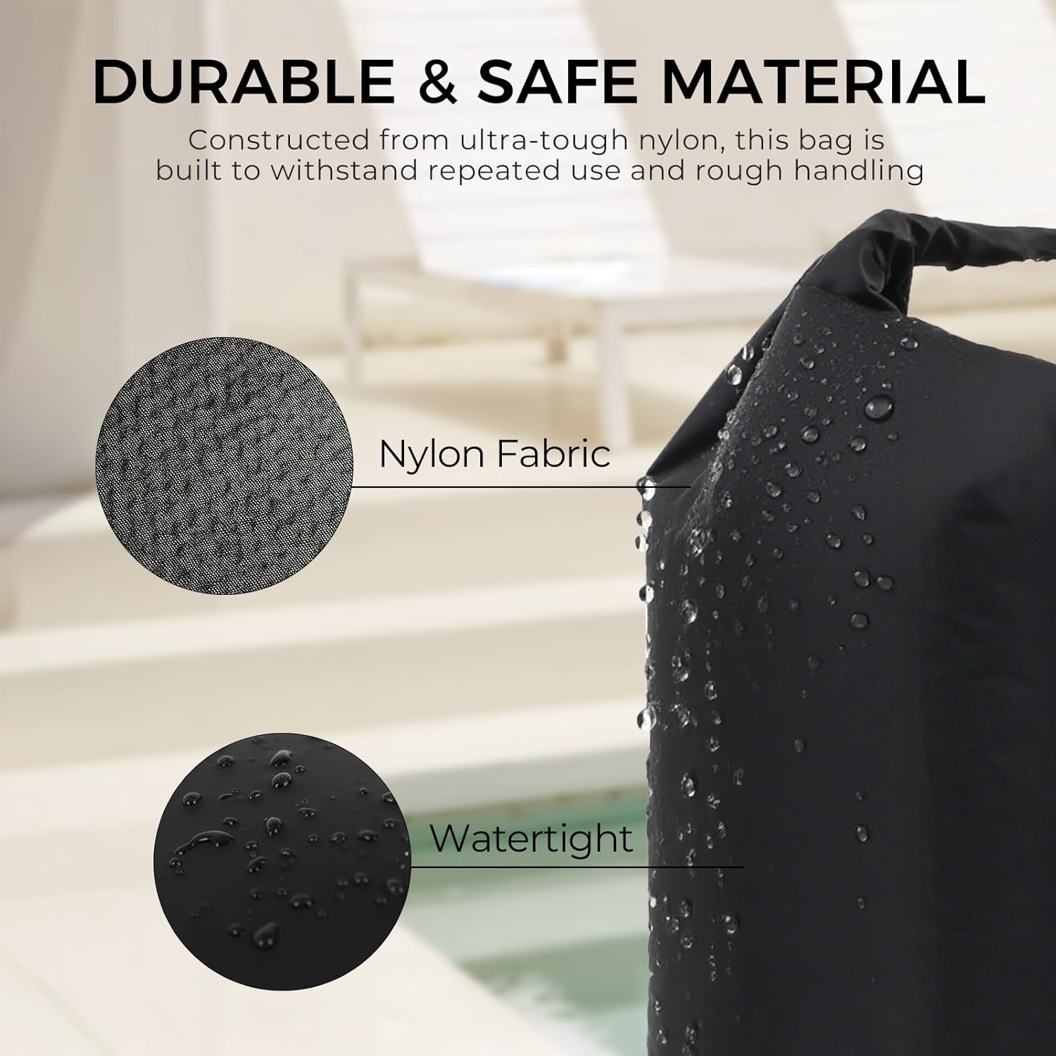 Travel Compression Laundry Bag, Pump-Free Vacuum Space Saver Bag for Dirty Clothes, Reusable Waterproof Wet Dry Bag, Travel Laundry Bag for Luggage, Packing, Suitcase (1 Pcs)（Black, L)