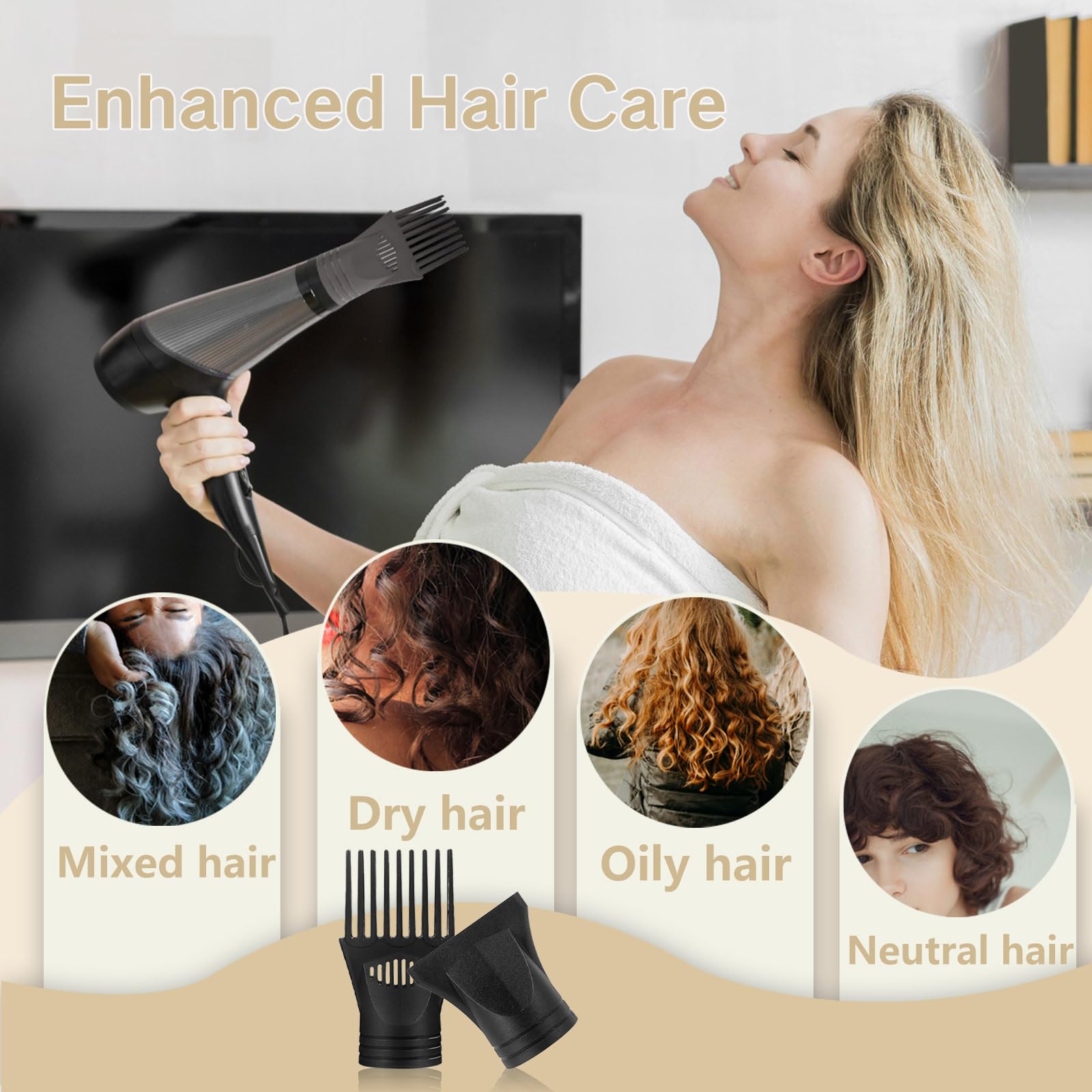 Accesorio universal para secador de pelo, herramientas y accesorios de peinado para todos los secadores, productos de cuidado del cabello, boquilla concentradora para peluquería, boquilla de 6