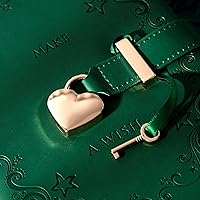Vista 4 de Cuaderno de viaje con cierre en forma de corazón con llave, diario personal de piel sintética para niñas y niños, 5.3 x 7 pulgadas de Lock Diary