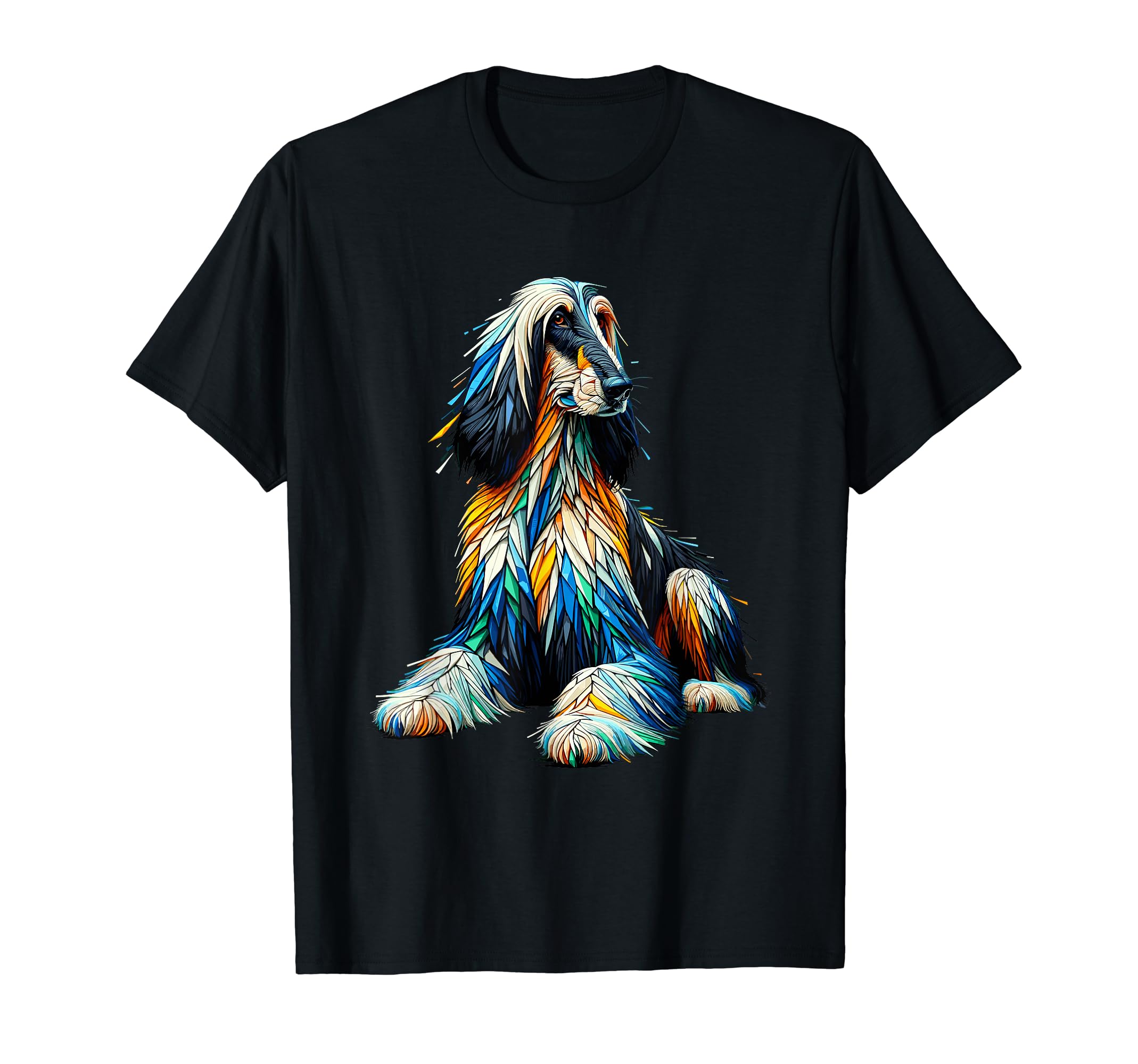 Afghan Hound Dog Gifts Afghan GreyhoundPolygon Art Afghan Hound Dog T-Shirt