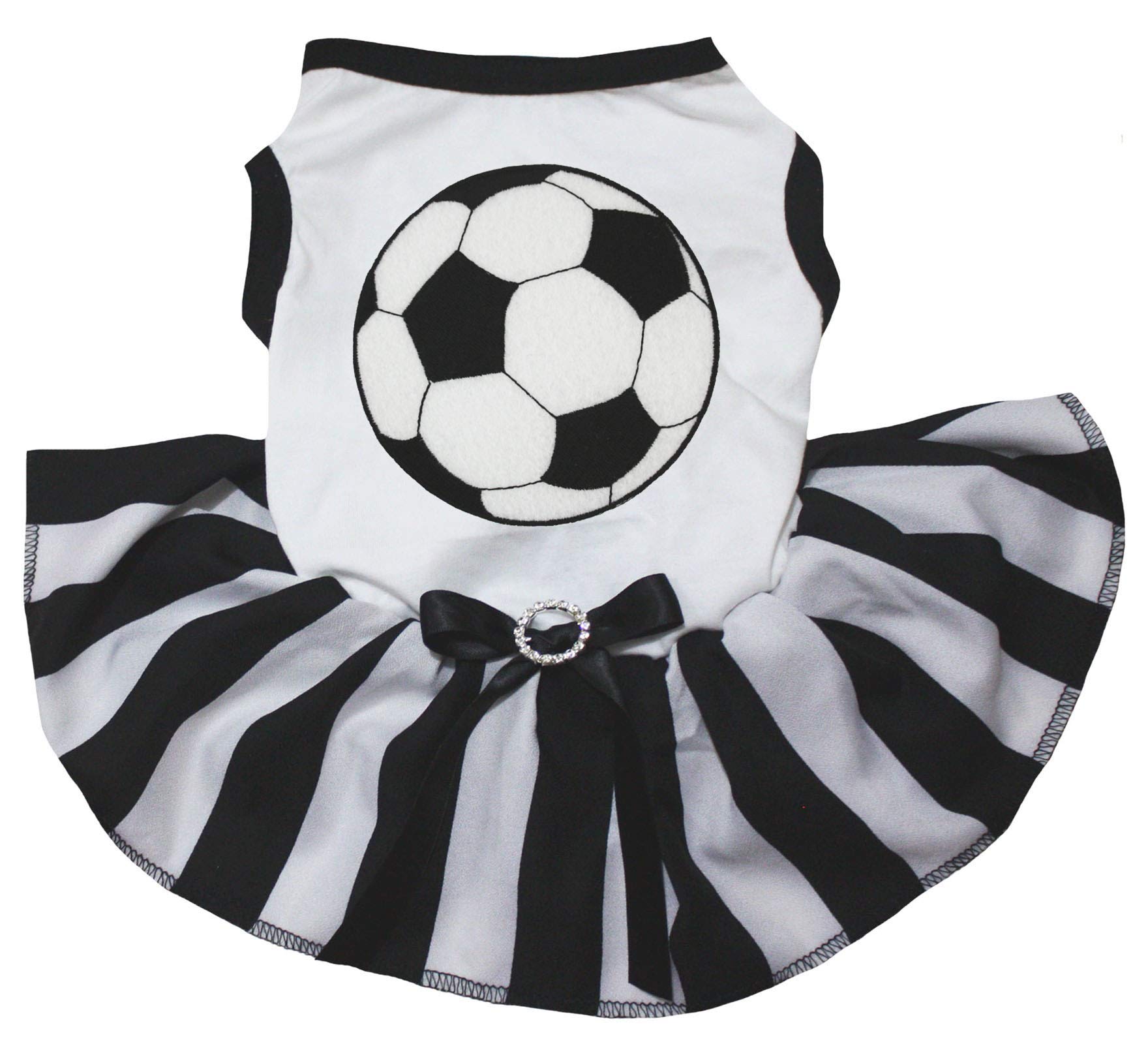 Robe de football pour chiot à rayures noires pour les promenades au parc de votre chien 3XL