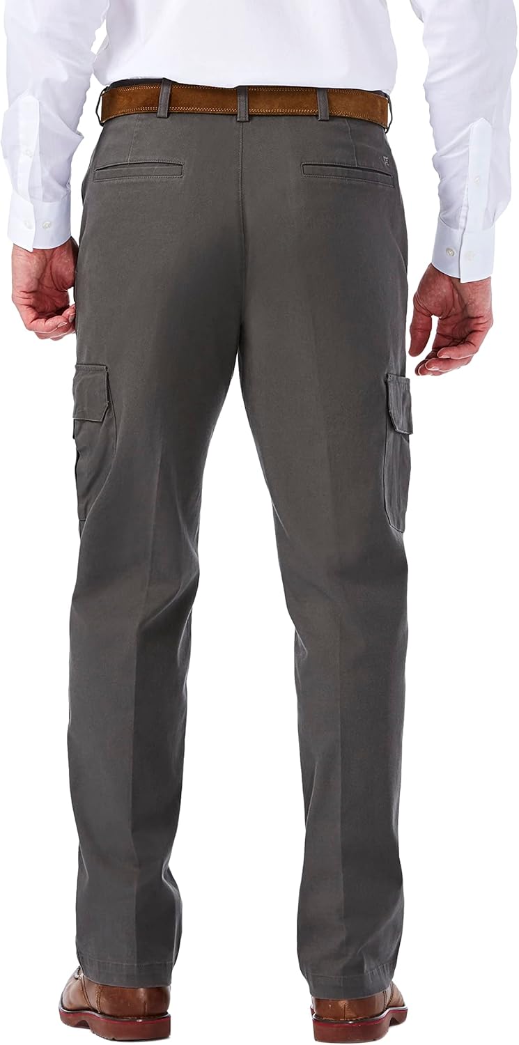 Haggar Men's Comfort Stretch Classic Fit Flat Front Cargo Pant - Regular and Big & Tall Sizes - Image 2