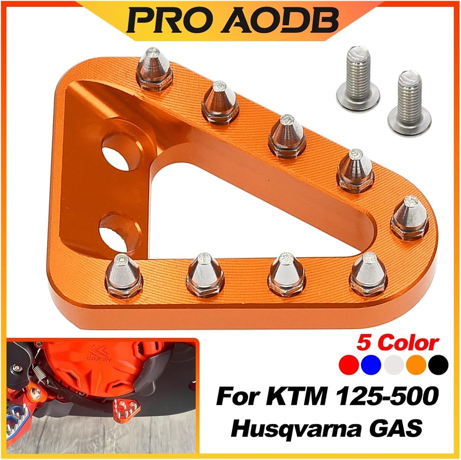 Fit for K-tm XC XCF XCW SX SXF EXC EXCF TPi 6Day 250 300 350 2017-2023 Motorcycle Accessories Brake Pedal Step Tip Plate(02 Orange)