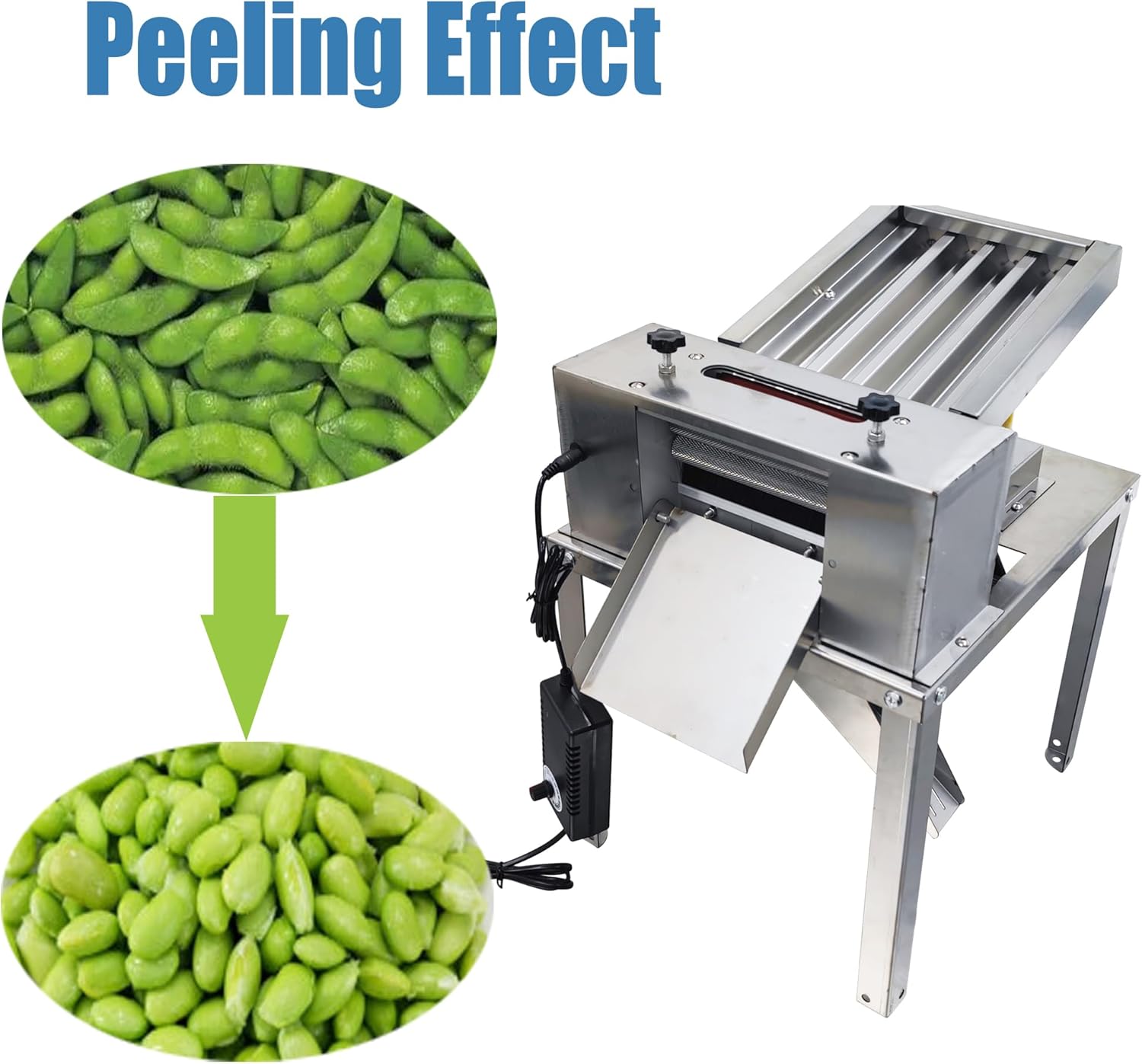 Commercial Pea Sheller Pea Peeling Machine Stainless Steel Peeler Green Soybean Sheller 60 KG/H Automatic Peeling Bean Tools 110V