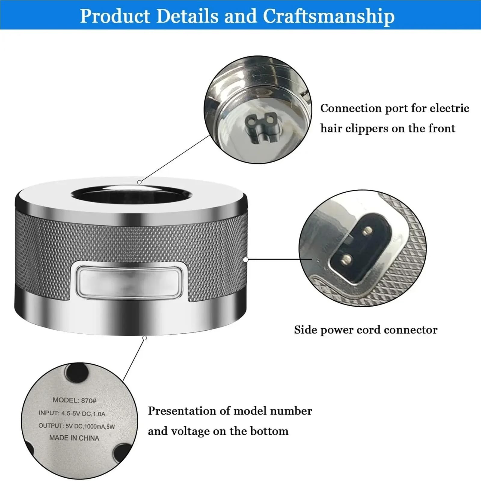 Compatibile con BaBylissPRO, serie Clipper FX870G, FX870S, FX870RG, FX870BN, FX8700RE, FX787RE Caricabatterie Base di ricarica Trimmer Testina di ricambio for rasoio elettrico.(3pcs.)