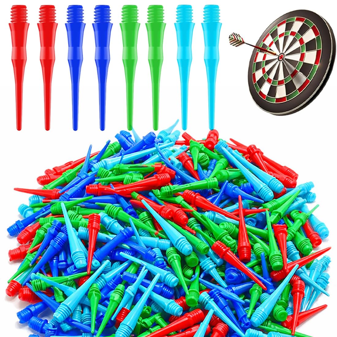 200 unidades Dardos Punta De Plástico, Puntas Dardos Plastico, Puntas Dardos Suaves, Puntas de Repuesto de Dardos Blandos, Accesorios para Dardos, No Fácil de Romper Doblar