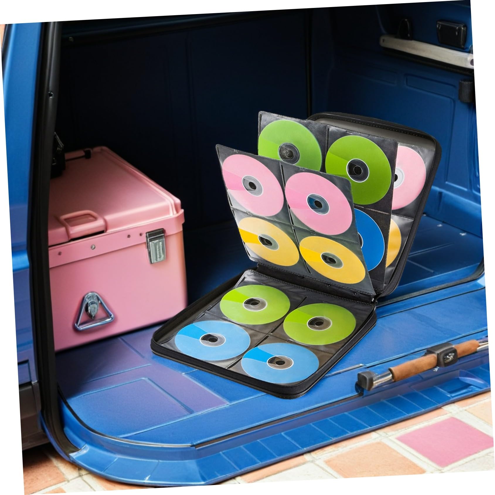 Cabilock Custodia per CD da Dvd Borsa Porta CD Portatile per Auto e Uso Quotidiano Realizzata in Materiale Sicuro e Resistente Cerniera