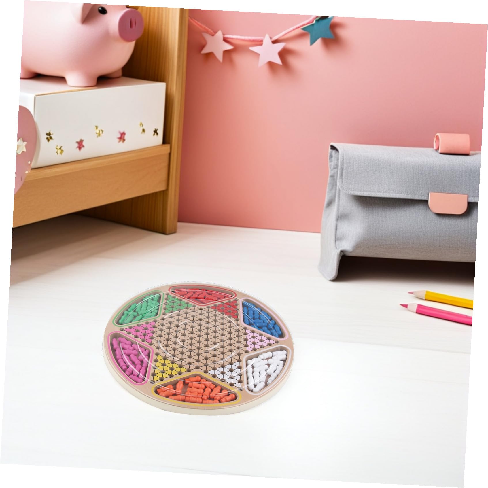 GALPADA Juego de Mesa Damas Chinas para Niños de Madera Marrón, Juguete Gobang Educativo de Escritorio, Cuidadosamente Pulido y Resistente a Deformaciones