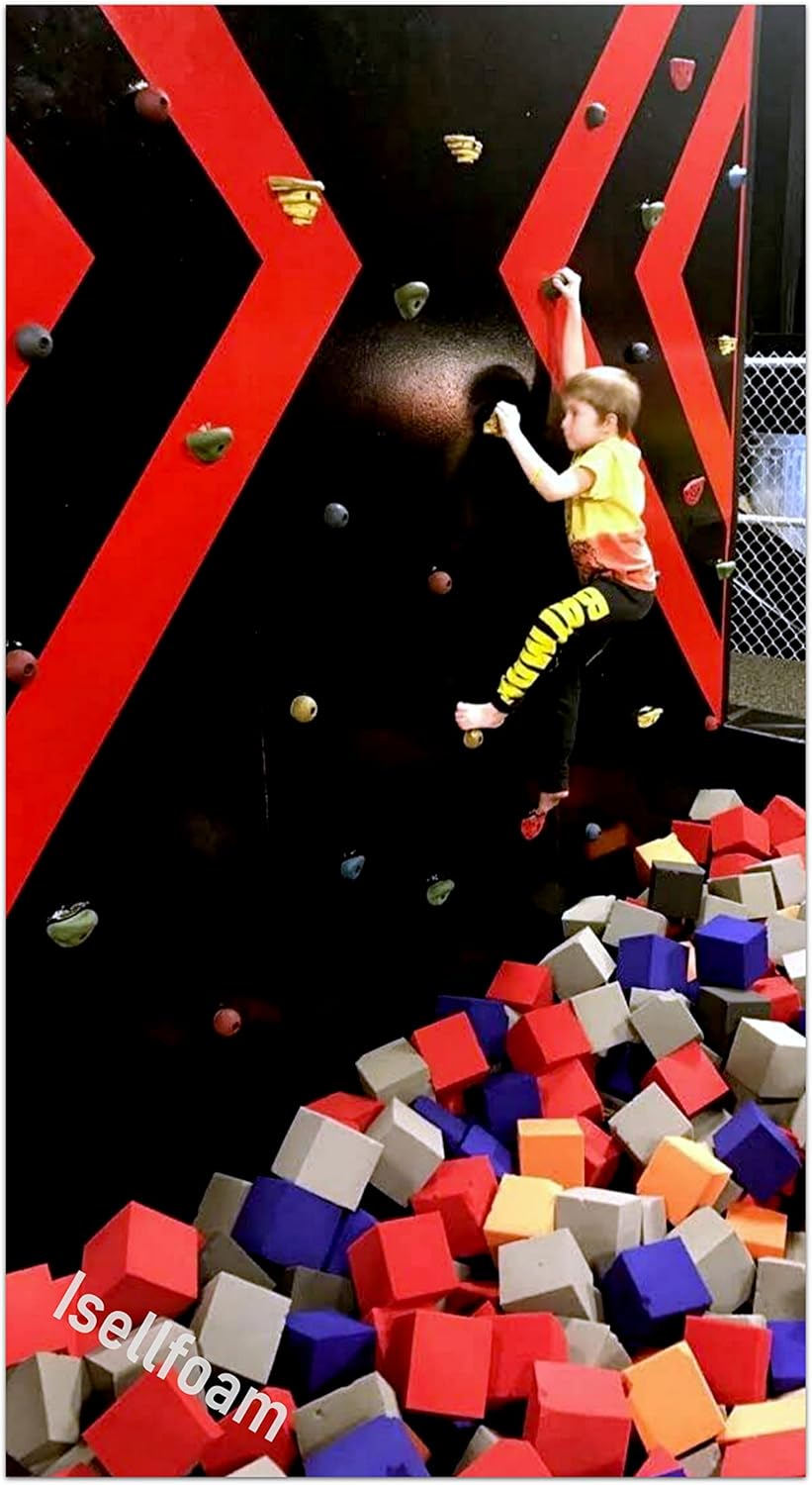 RaceCityFoam Foam Pit Cubes/Blocks 480 pcs (Blue) 6"x6"x6" Flame Retardant Pit Foam Blocks for Skateboard Parks, Gymnastics Companies, and Trampoline Arenas, CertiPUR-US Certified Foam, Made in USA