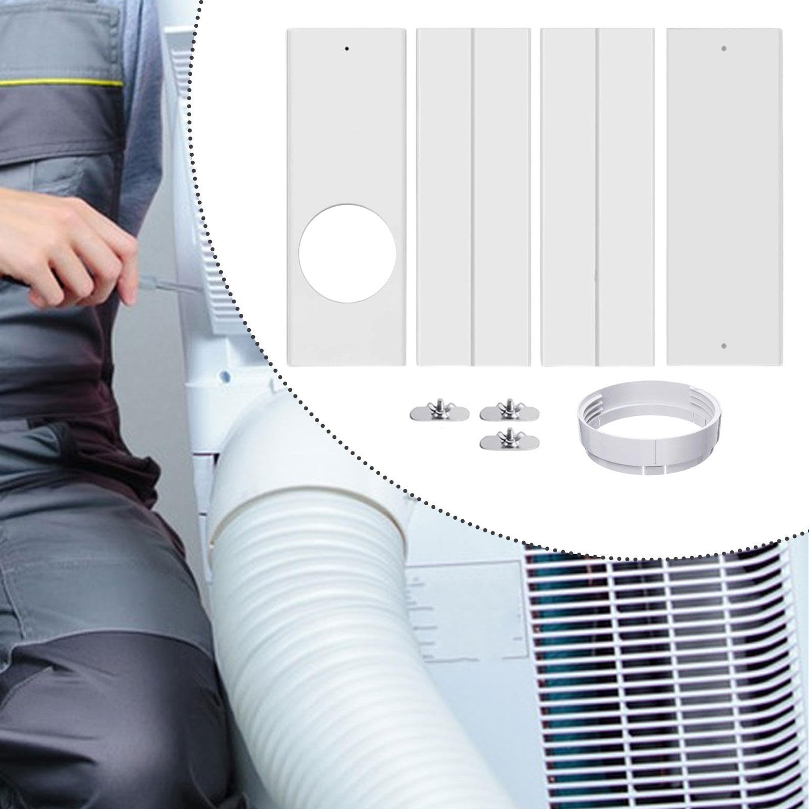 perfk Tappi per Condizionatori, Finestra del Condizionatore, Guarnizione Condizionatore Portatile con Giunto, Kit di Sfiato Segmentato in PVC per Tubi di Scarico 'asciugatrice Standard