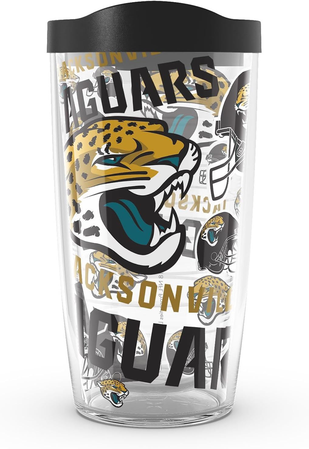 Tervis Made in USA Double Walled NFL Jacksonville Jaguars Insulated Tumbler Cup Keeps Drinks Cold & Hot, 16oz, All Over