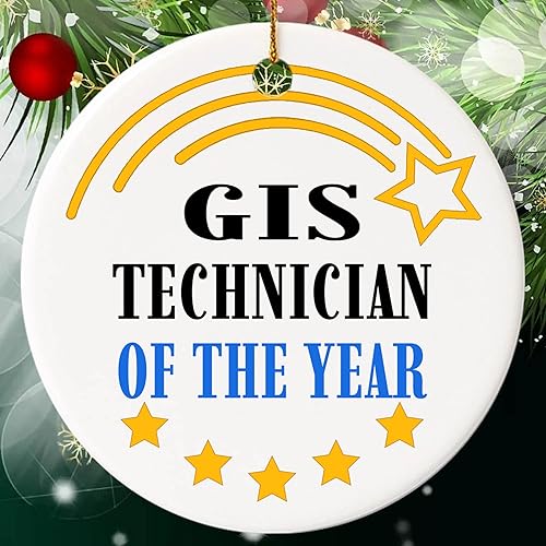 Regalo de felicitación para el técnico Gis Ornamento Cirle Ceramic - El Impresionante Técnico Gis del Año