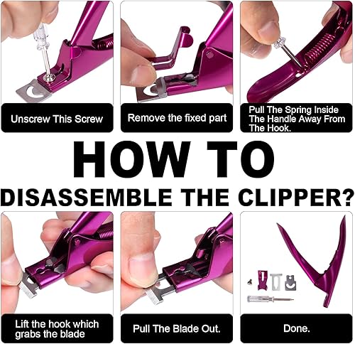 Miniatura 3 de Cortador de puntas de uñas, cortador de borde ajustable, de acero inoxidable, falso, acrílico, falso, manicura, pedicura, afilado, a prueba de