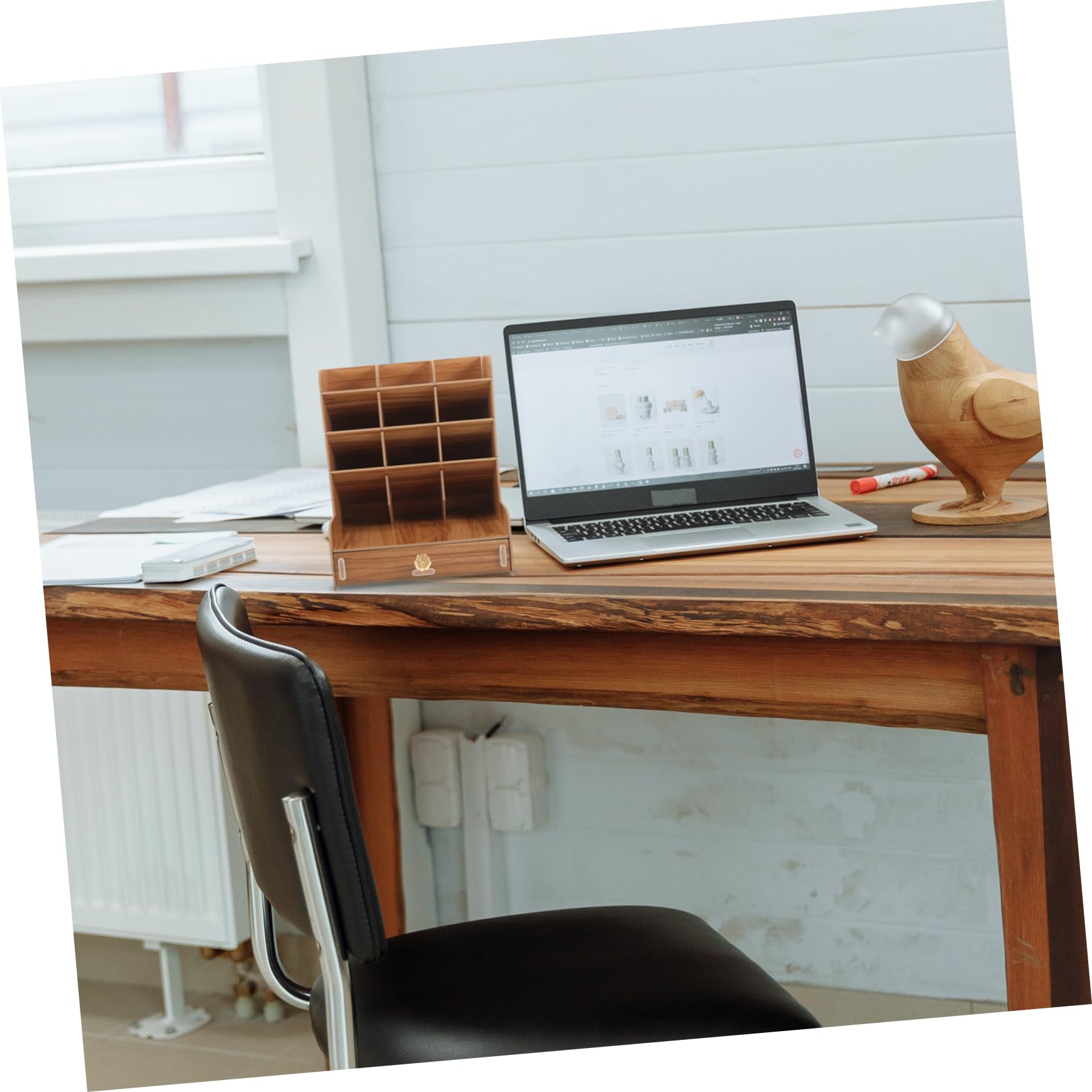 Alipis Stifteköcher Schreibtisch mit Fach Kompakter Stiftehalter für Büro und Kosmetik Leicht Glatt und Einfach zu Reinigen