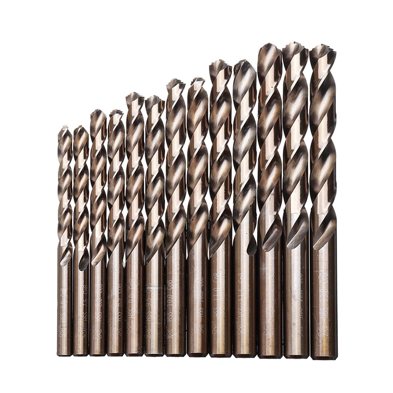 Cortador de fresado de superficie M42 HSS-CO Twist Bit Bit Bit Set, Cabeza de 3 cuchillas 8% High Cobalt Drivencia de broca 68-70 HRC, usada para la perforación de metal de madera de acero inoxidable
