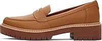 TOMS Women's Cara Slip-On Loafers with Lug Sole - Premium Leather, Cushioned Comfort, Everyday Style