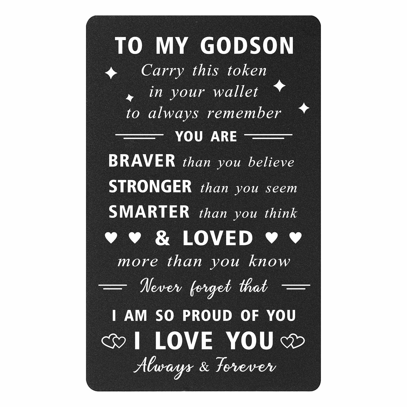 ENGZHI Godson Wallet Card Confirmation Gifts for Boys - I Am So Proud of You - Godson Christening Card, My Godson Gifts from Godmother