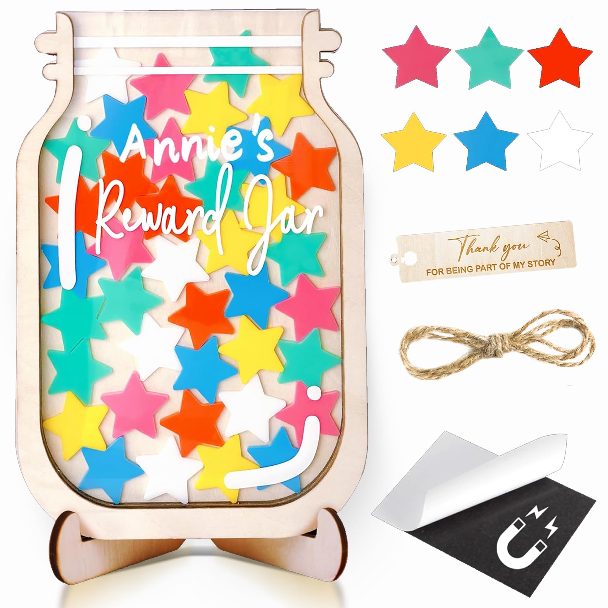 Personalized Star Magnetic Reward Jar Kids Potty Training Behavior Chart for Toddlers Classroom Management Teacher Tools Back to School Gifts for Boys Girls