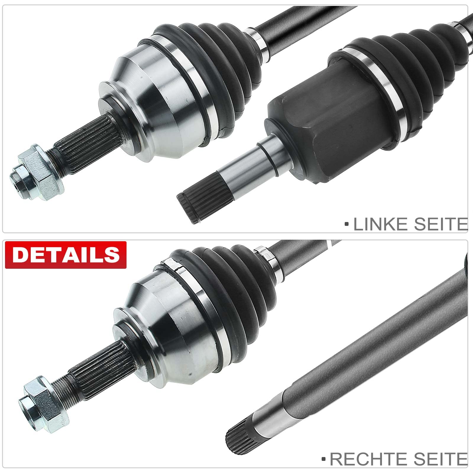 Frankberg 2x Semiasse Albero di trasmissione mt Asse Anteriore Compatibile con 147 937 1.9L 156 932 1.9L 56 Sportwagon 932 1.9L GT 937 1.9L Replace# 46308023