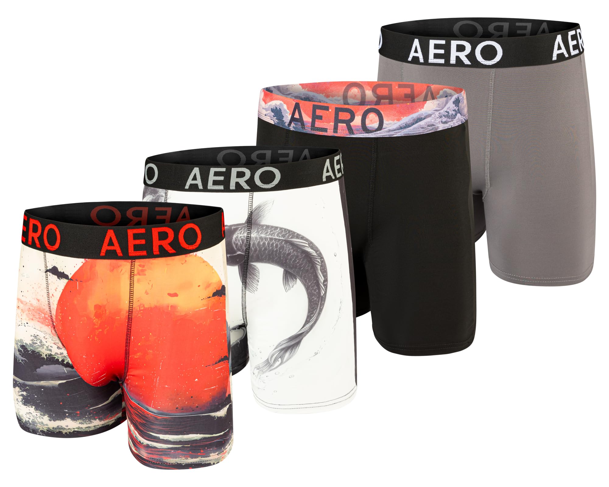 AEROPOSTALE Mens Boxer Briefs 4 Pack Poly Spandex Performance Boxer Briefs Underwear