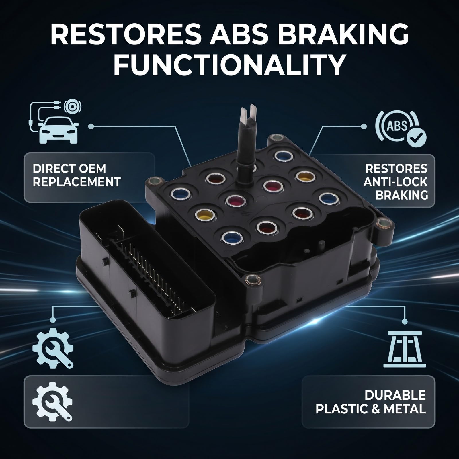 Naroote Módulo de Control ABS de Repuesto para Diseño Duradero que Restaura el Rendimiento de Frenado Apto para Modelos 2012-2014 ABS Metal 1 Unidad