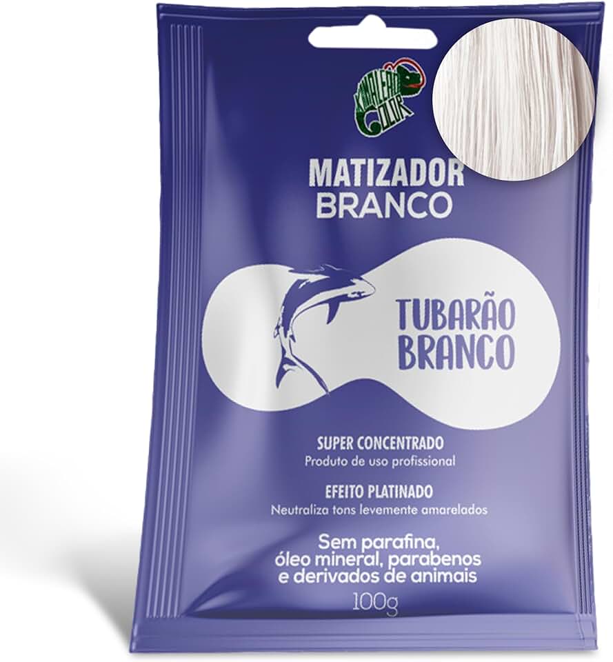 Matizador Tubarão Branco 100ml Sachê - Kamaleão Color - Efeito Platinado