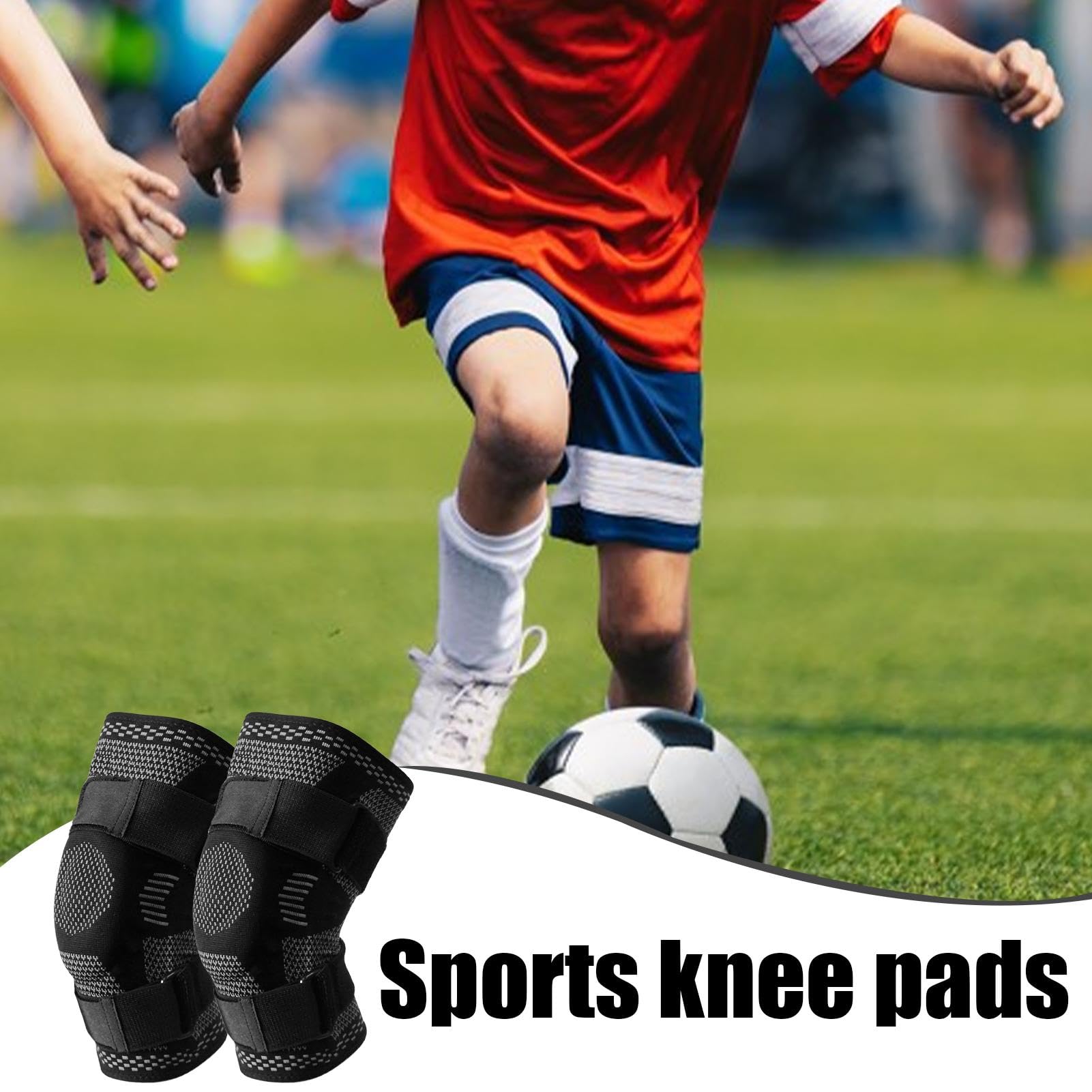 Generico Ginocchiere sportive, manica a compressione per ginocchio,Bretelle protettive imbottite per ginocchia e gambe traspiranti e imbottite - 1 paio di ginocchiere sportive elastiche antiscivolo