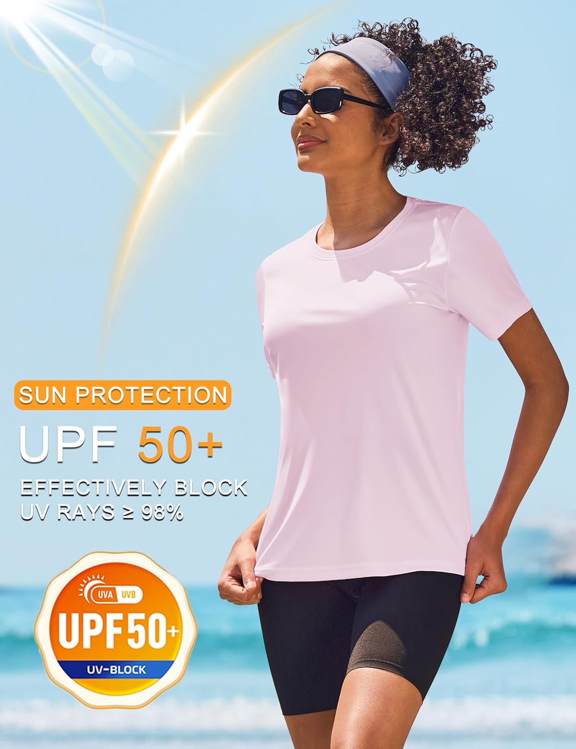 Cavva Womens Tshirt Moisture Wicking Exercise Short Sleeve Shirts Running Workout Athletic Top UPF 50+ Rush Guard - Image 2