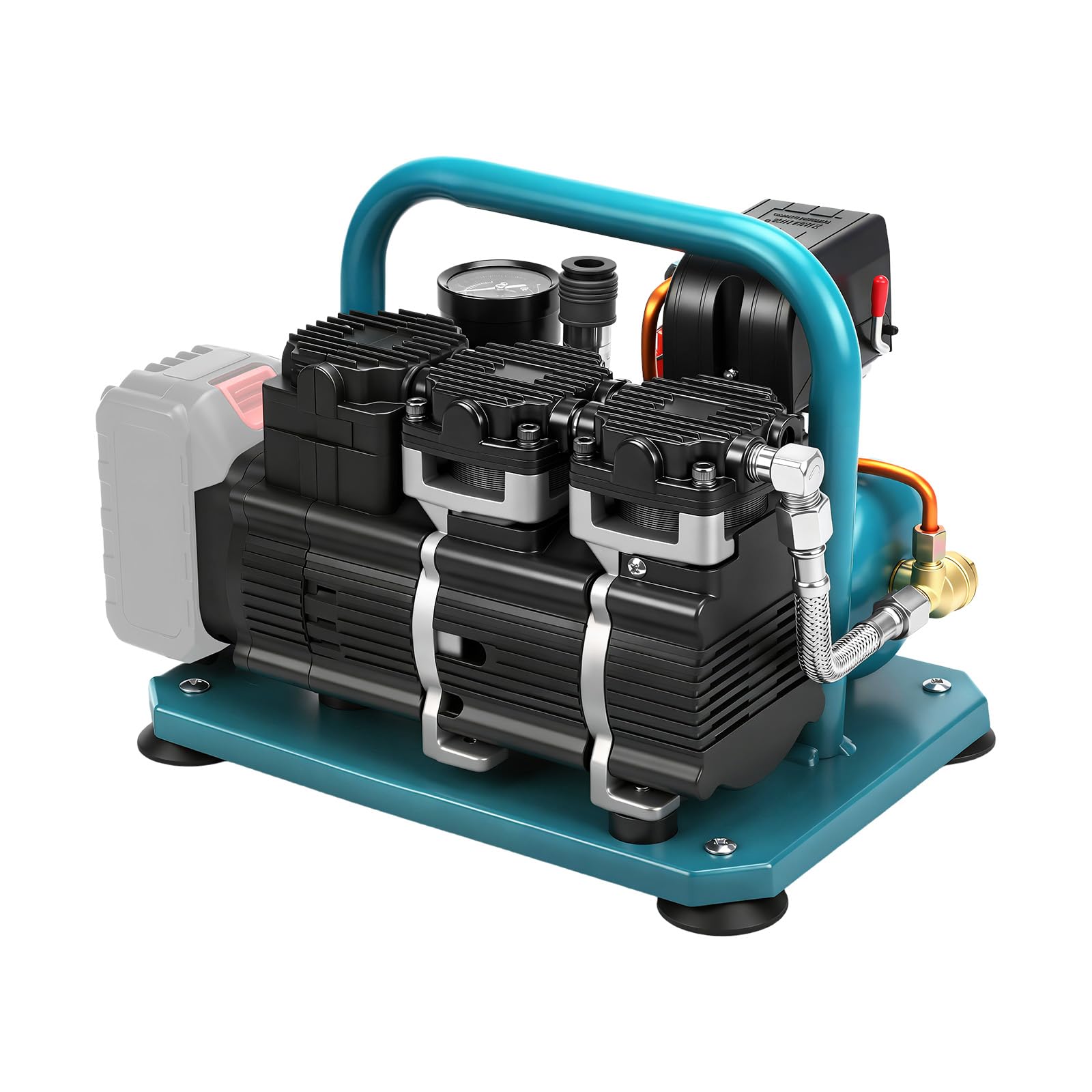 Akku Kompressor Druckluftkompressor für Makita 18V Akku, 8bar Arbeitsdruck | Tragbarer Luftkompressor, 3L Gasflaschenkapazität, Schnell aufblasen für pneumatischen Werkzeugen