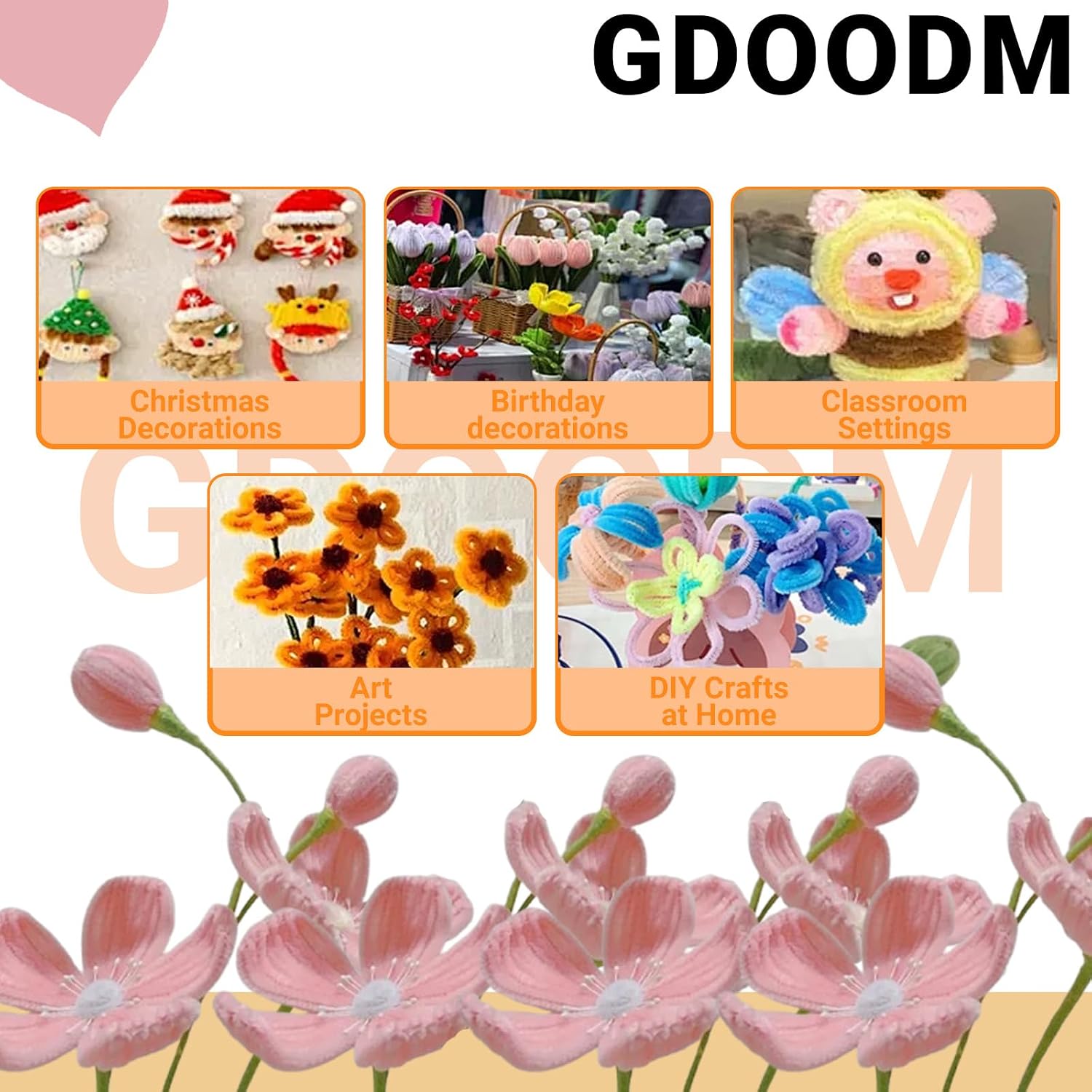 2000 Pcs Pipe Cleaners Craft Bulk 20 Colors 12 inch Chenille Stems Art Supplies for Projects Creative DIY Creative Decor, Christmas Decorations