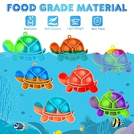 Pop Fidget Toys Bulk Its Kids Party Favors 30 PCS Turtle Toys Mini Pop Keychain It Sensory Fidget Toy Pack Fidgets for Classroom Prizes for Kids Students Carnival Prizes Birthday Goodie Bag Stuffers