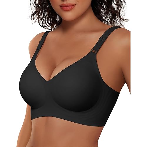Vertvie Womens Wireless Bras No Underwire Push Up Bra Seamless Supportive Full Coverage Everyday Bras Regular and Plus Size