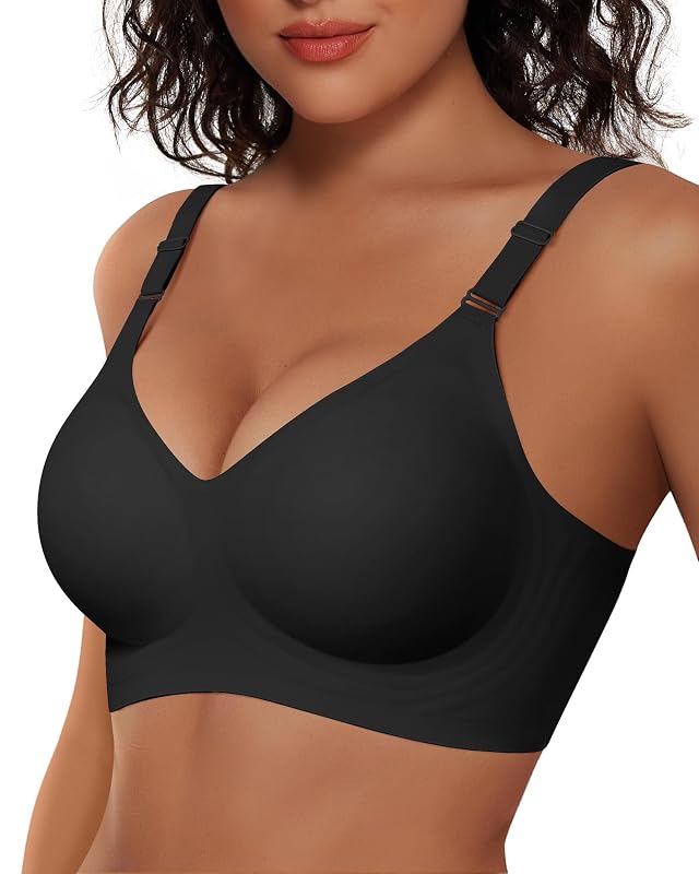Vertvie Womens Wireless Bras No Underwire Push Up Bra Seamless Supportive Full Coverage Everyday Bras Regular and Plus